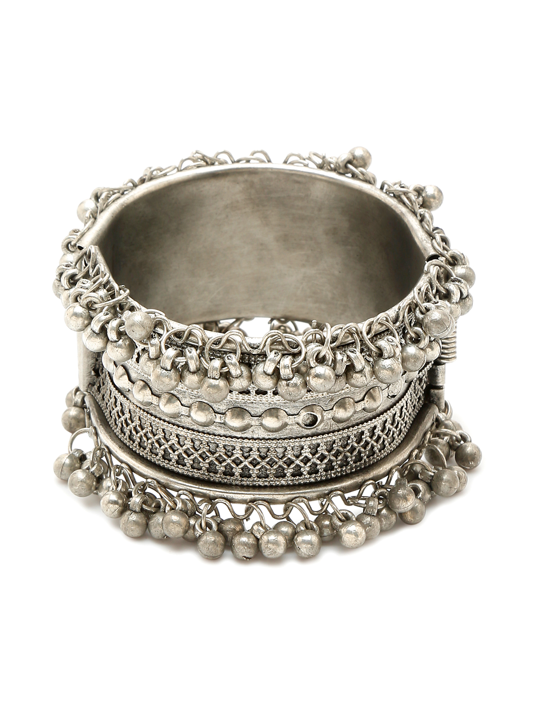YouBella Jewellery for Women Celebrity Inspired Oxidised Silver Plated Cuff Bracelet Bangle for Women and Girls (Style 3)